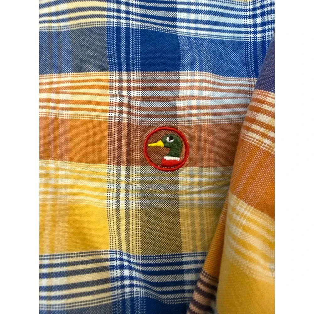 Duck Head Classic Oxford Plaid Button Down Shirt Mens XL 100% Cotton